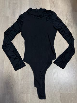 Body negro manga larga mujer