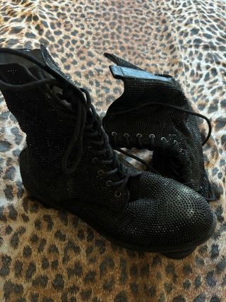 Stivali neri con glitter