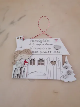 Targhetta in legno Famiglia Amore