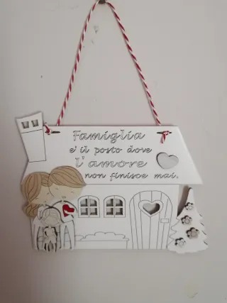Targhetta in legno Famiglia Amore