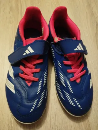 Scarpe da calcio Adidas Predator per bambini, multitacco, blu/rosso