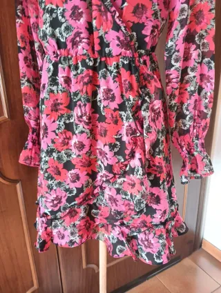 Abito fantasia floreale H&M con volant tg. XS