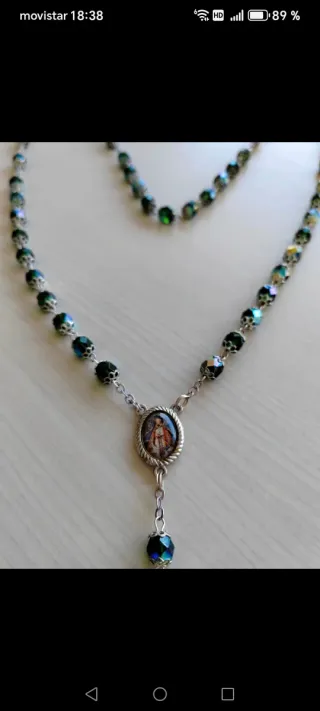 Rosario Plata y Cristal Verde LINDENMANN