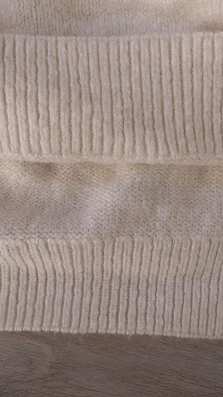 Sueter jersey cuello barco mujer XL blanco