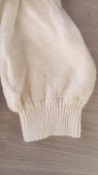 Sueter jersey cuello barco mujer XL blanco