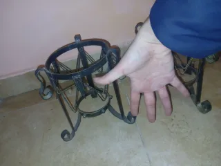 2 Maceteros Hierro Forjado Negro/Dorado