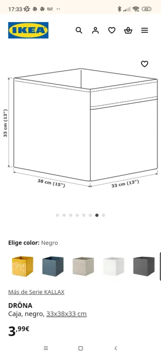 Estantería IKEA KALLAX con 3 cajas negras