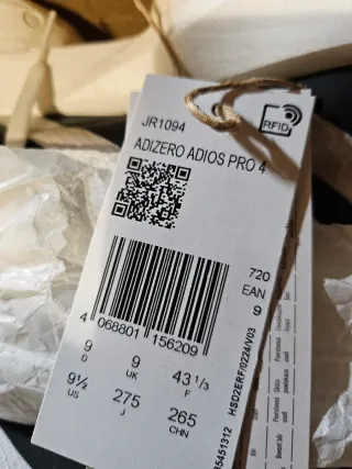 Adidas Adizero Adios Pro 4 M Talla 43.5 con placa