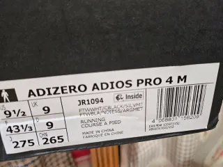 Adidas Adizero Adios Pro 4 M Talla 43.5 con placa