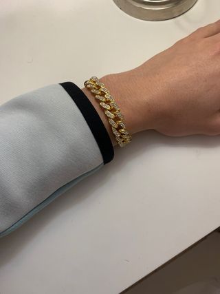 Pulsera Cubana Dorada Estilo urbano