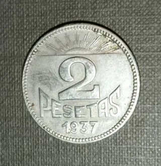 Lote colección:2 Monedas Consejo 1937 Guerra Civil