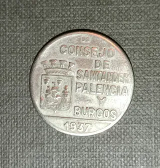 Lote colección:2 Monedas Consejo 1937 Guerra Civil