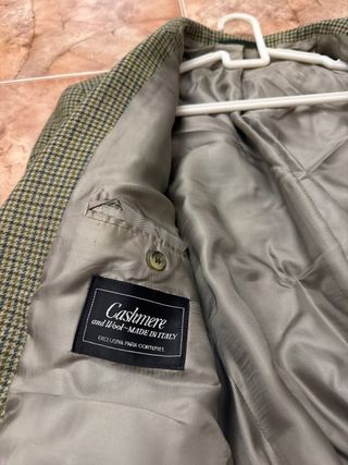 Americana cuadros marrón y verde