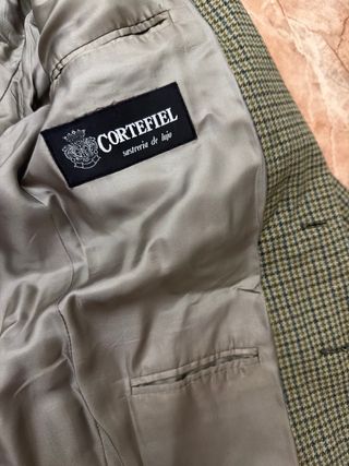 Americana cuadros marrón y verde