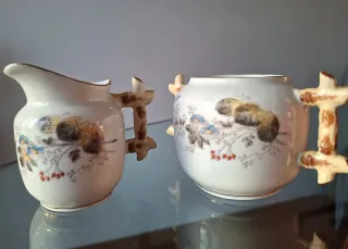 Jarrita y azucarero porcelana Oriental-Estilo