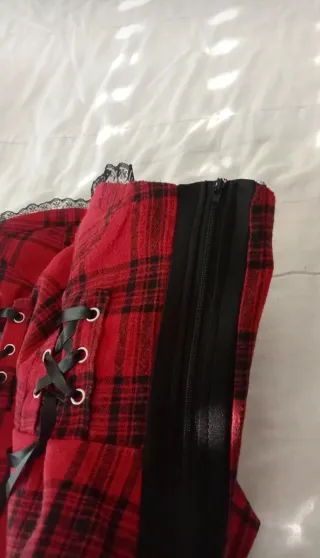 Corsé Tartán Rojo y Negro