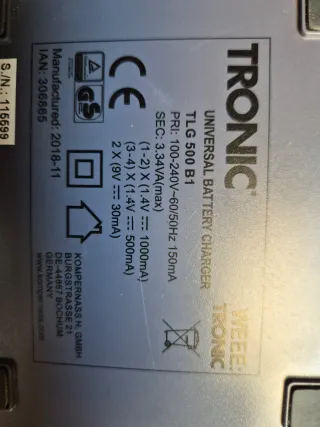 Cargador de pilas Tronic