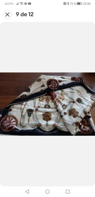 Chal de seda con flecos