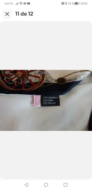 Chal de seda con flecos