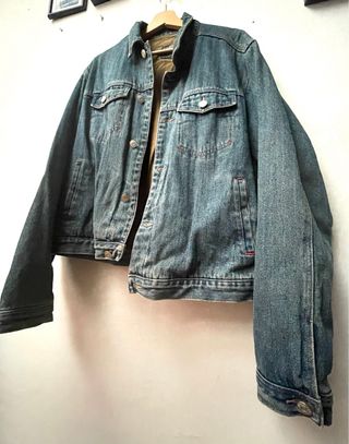 CHAQUETA VINTAGE VAQUERA HOMBRE DENIM JEANS L Y2K