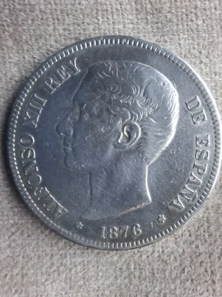 5 ptas Alfonso XIII 1876