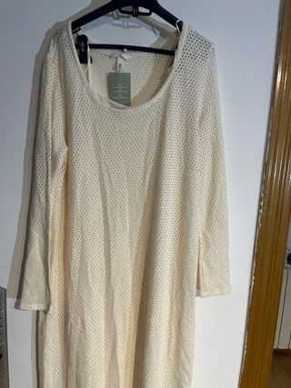 Vestido Malla Boho H&M Beige Talla XL