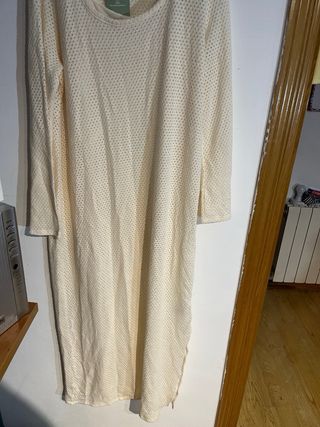 Vestido Malla Boho H&M Beige Talla XL