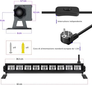 Foco LED UV 36W Negro - Sin Estrenar