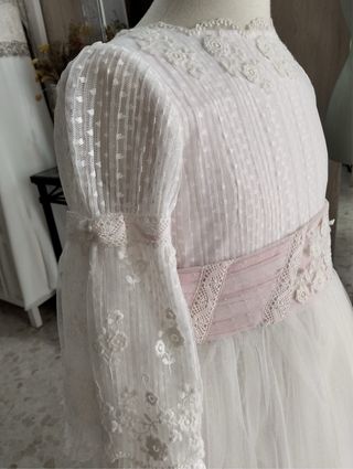 Traje de Comunión Blanco y Rosa