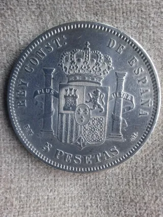 5 ptas Alfonso XII 1878.
