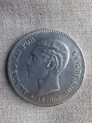 5 ptas Alfonso XII 1878.