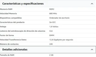 Memoria RAM Patriot DDR2 2GB