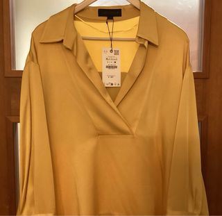 Blusa Zara elegante amarilla Talla XL
