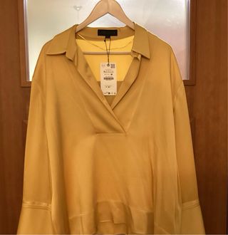 Blusa Zara elegante amarilla Talla XL