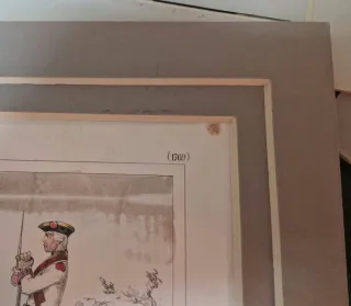 3 litografie 1850-1860 con passe-partout. Uniformi