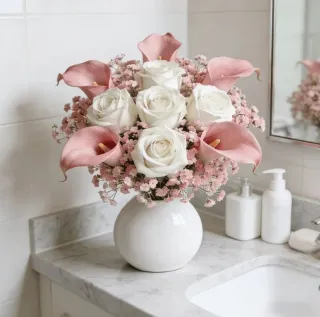 Ramo Flores Artificiales Rosas y Calas