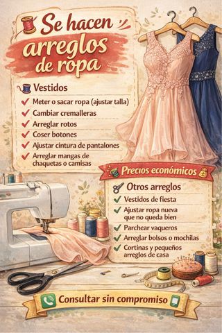 Servicios de arreglos de ropa