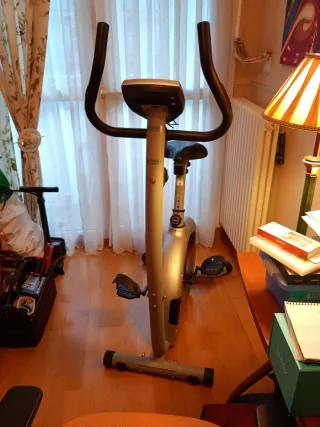 Bicicleta Estática Gris y Negra