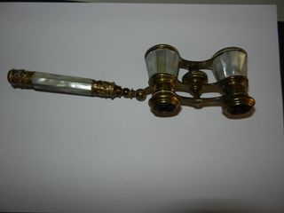 Prismáticos antiguos latón nácar