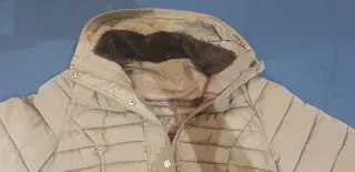 Abrigo acolchado mujer beige