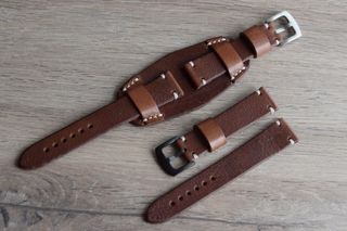 Correa reloj cuero militar artesanal 18-26 mm