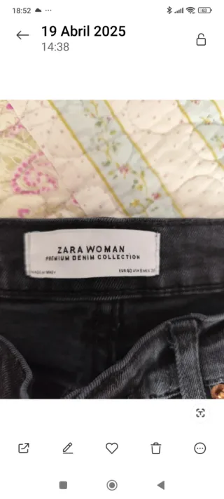 Vaqueros Zara Rectos Talla 40 Negros