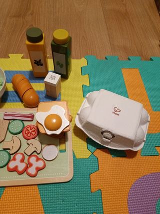 Set Cocinita Juguete Comida Madera