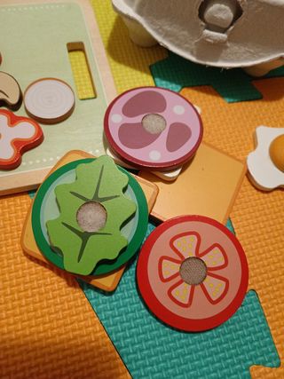 Set Cocinita Juguete Comida Madera