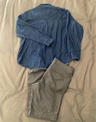 Lote 2 pantalones C&A y camisa vaquera T.L nuevos
