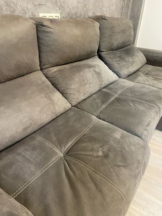 Sofá modular gris y marrón