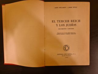 Libro, EL TERCER REICH Y LOS JUDÍOS.