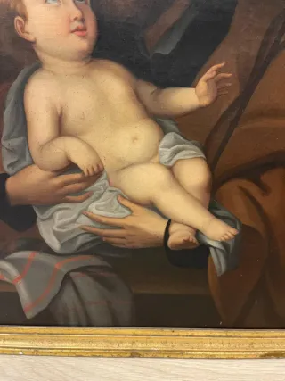 Cuadro antiguo San José y Niño Jesús