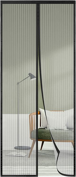 Mosquitera Puerta Magnética Negra 95x210