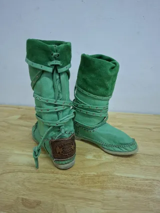 Botas de cuero Ibizenca verdes